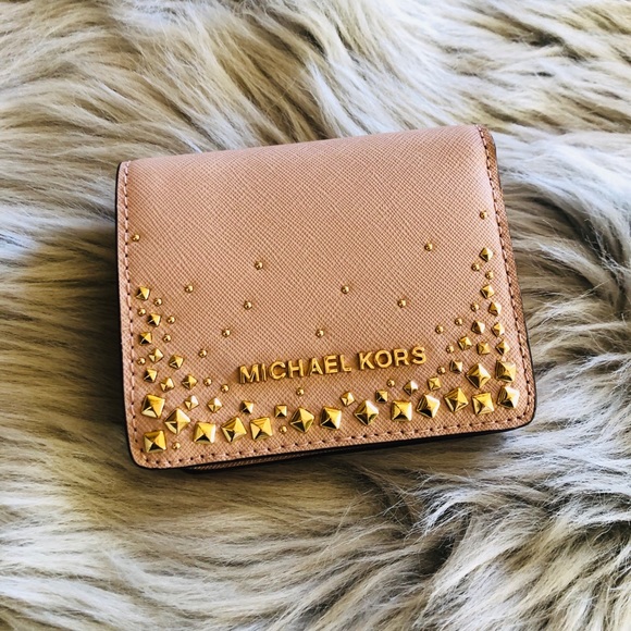 Michael Kors Handbags - NWT Michael Kors studded card case wallet pink